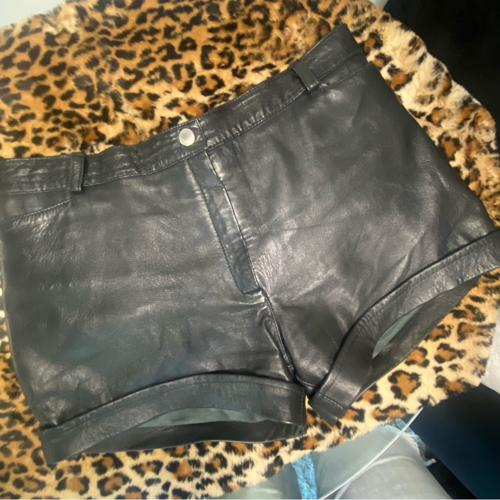 No Brand Leather Shorts